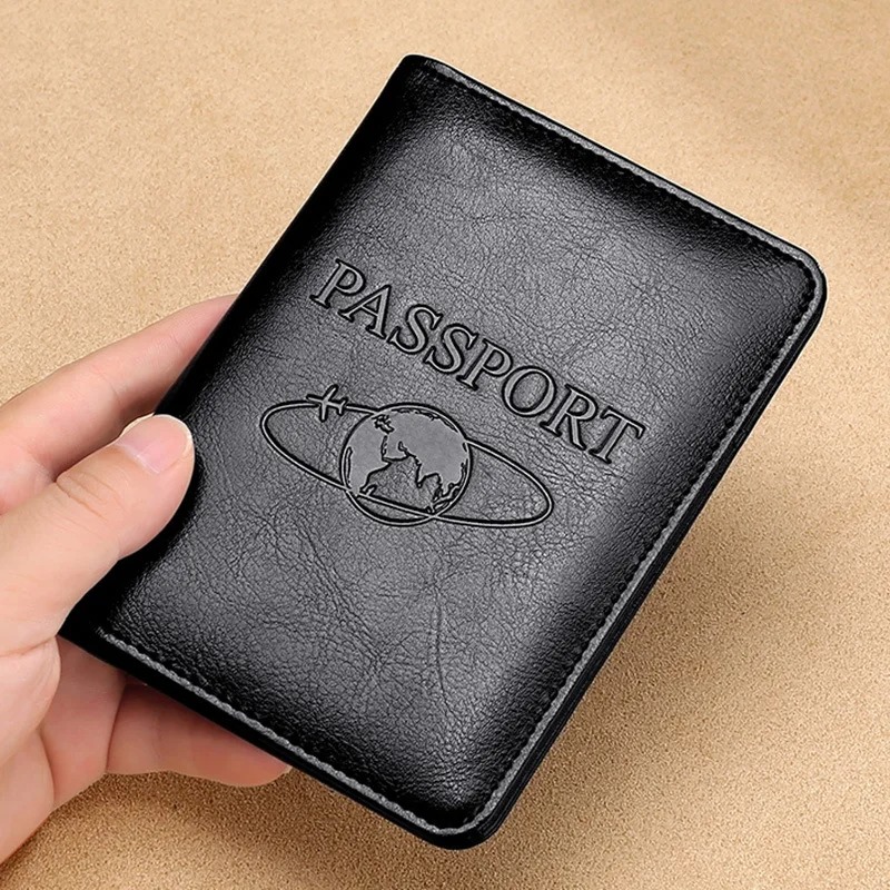 Passport Wallet Rfid - Unisexowa skórzana okładka na paszport RFID